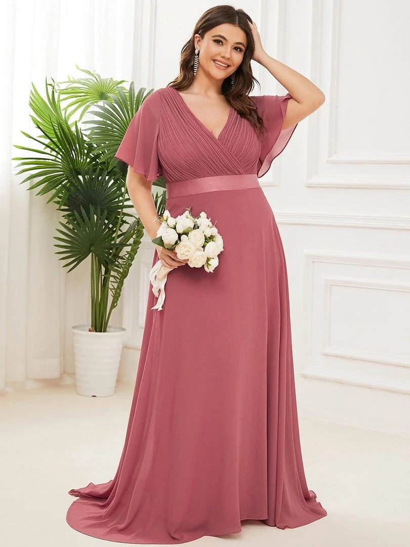 Ever-Pretty US Flutter Sleeves Empire Waist Long Chiffon Evening Dress SHOP BY OCCASION 6 Ever-Pretty US Flutter Sleeves Empire Waist Long Chiffon Evening Dress SHOP BY OCCASION