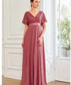 Ever-Pretty US Flutter Sleeves Empire Waist Long Chiffon Evening Dress SHOP BY OCCASION 58 Ever-Pretty US Flutter Sleeves Empire Waist Long Chiffon Evening Dress SHOP BY OCCASION