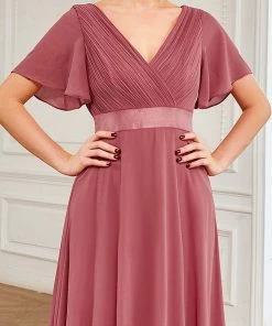 Ever-Pretty US Flutter Sleeves Empire Waist Long Chiffon Evening Dress SHOP BY OCCASION 57 Ever-Pretty US Flutter Sleeves Empire Waist Long Chiffon Evening Dress SHOP BY OCCASION