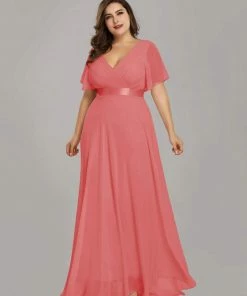 Ever-Pretty US Long Empire Waist Evening Dress With Short Flutter Sleeves Evening Dresses & Gowns 93 Ever-Pretty US Long Empire Waist Evening Dress With Short Flutter Sleeves Evening Dresses & Gowns