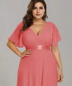 Ever-Pretty US Long Empire Waist Evening Dress With Short Flutter Sleeves Evening Dresses & Gowns 94 Ever-Pretty US Long Empire Waist Evening Dress With Short Flutter Sleeves Evening Dresses & Gowns