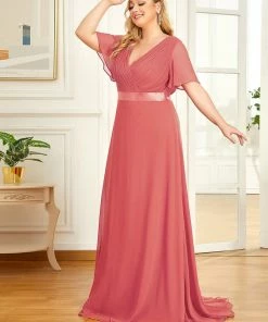 Ever-Pretty US Plus Size Simple Empire Waist Flutter Sleeve Evening Dress SHOP BY OCCASION