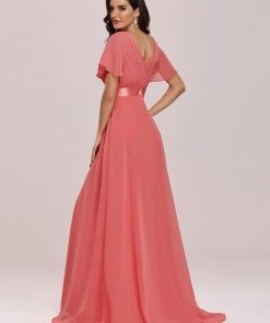 Ever-Pretty US Long Empire Waist Evening Dress With Short Flutter Sleeves Evening Dresses & Gowns 92 Ever-Pretty US Long Empire Waist Evening Dress With Short Flutter Sleeves Evening Dresses & Gowns