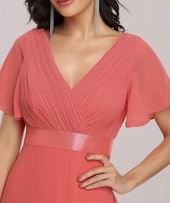 Ever-Pretty US Long Empire Waist Evening Dress With Short Flutter Sleeves Evening Dresses & Gowns 90 Ever-Pretty US Long Empire Waist Evening Dress With Short Flutter Sleeves Evening Dresses & Gowns