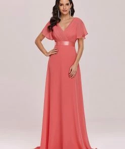 Ever-Pretty US Long Empire Waist Evening Dress With Short Flutter Sleeves Evening Dresses & Gowns 88 Ever-Pretty US Long Empire Waist Evening Dress With Short Flutter Sleeves Evening Dresses & Gowns
