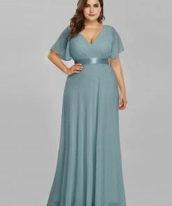 Ever-Pretty US White Dresses Custom Size Flutter Sleeves Chiffon Empire Waist Bridesmaid Dress 133 Ever-Pretty US White Dresses Custom Size Flutter Sleeves Chiffon Empire Waist Bridesmaid Dress