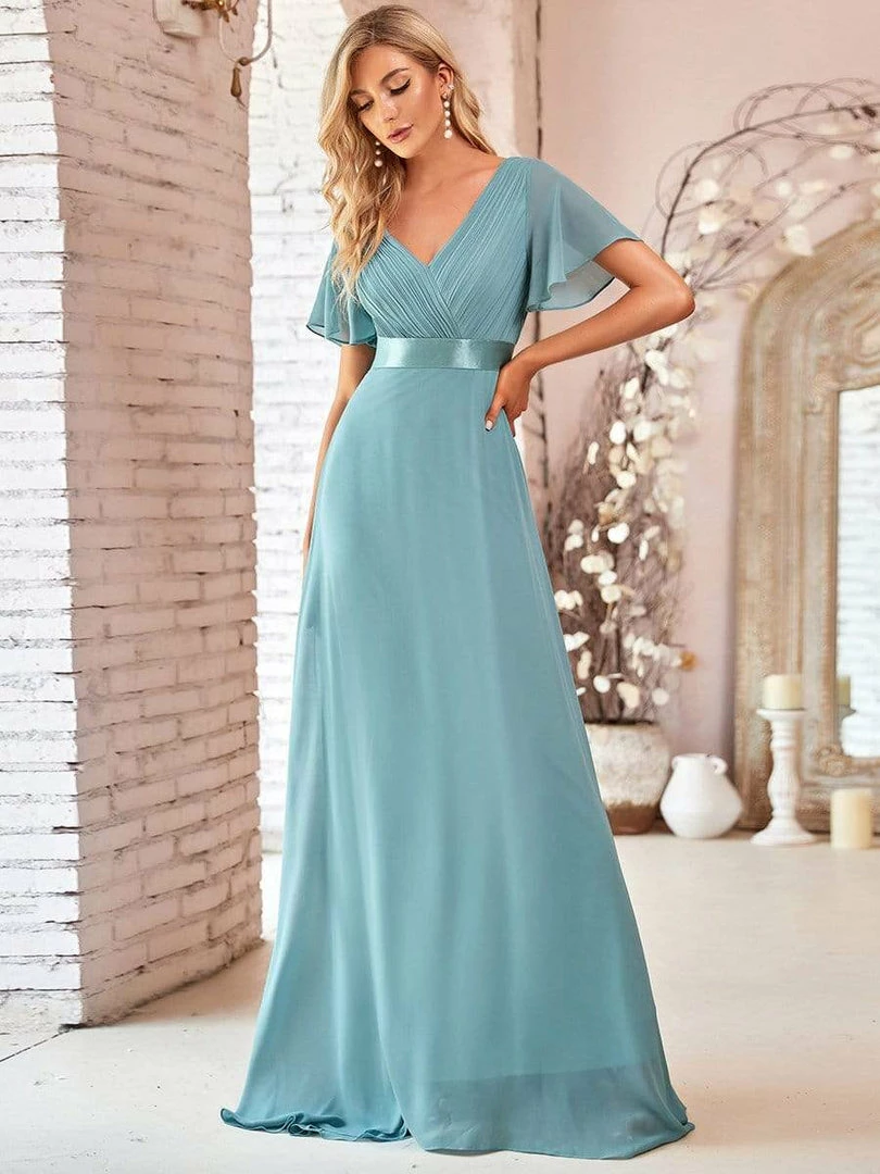 Ever-Pretty US Long Empire Waist Evening Dress With Short Flutter Sleeves Evening Dresses & Gowns 41 Ever-Pretty US Long Empire Waist Evening Dress With Short Flutter Sleeves Evening Dresses & Gowns