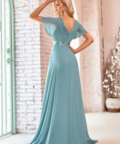 Ever-Pretty US Long Empire Waist Evening Dress With Short Flutter Sleeves Evening Dresses & Gowns 104 Ever-Pretty US Long Empire Waist Evening Dress With Short Flutter Sleeves Evening Dresses & Gowns