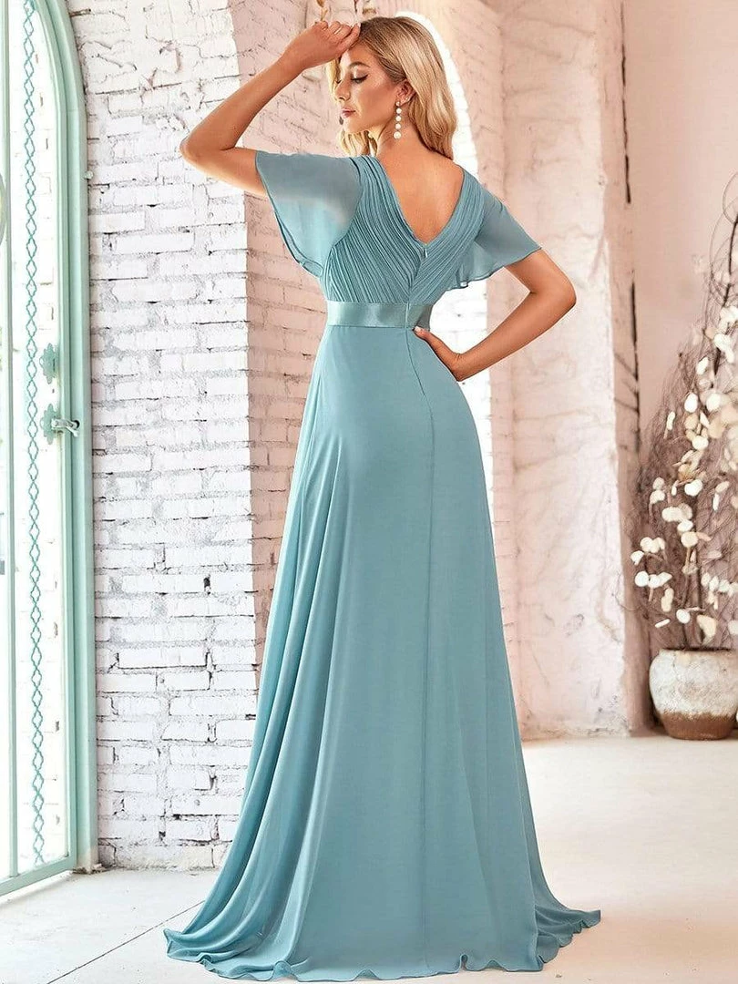 Ever-Pretty US Long Empire Waist Evening Dress With Short Flutter Sleeves Evening Dresses & Gowns 42 Ever-Pretty US Long Empire Waist Evening Dress With Short Flutter Sleeves Evening Dresses & Gowns