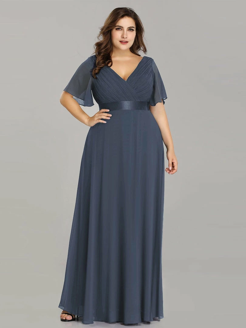 Ever-Pretty US White Dresses Custom Size Flutter Sleeves Chiffon Empire Waist Bridesmaid Dress 36 Ever-Pretty US White Dresses Custom Size Flutter Sleeves Chiffon Empire Waist Bridesmaid Dress