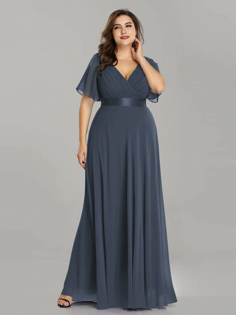 Ever-Pretty US White Dresses Custom Size Flutter Sleeves Chiffon Empire Waist Bridesmaid Dress 37 Ever-Pretty US White Dresses Custom Size Flutter Sleeves Chiffon Empire Waist Bridesmaid Dress