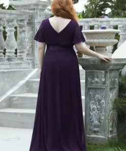 Ever-Pretty US White Dresses Custom Size Flutter Sleeves Chiffon Empire Waist Bridesmaid Dress 105 Ever-Pretty US White Dresses Custom Size Flutter Sleeves Chiffon Empire Waist Bridesmaid Dress