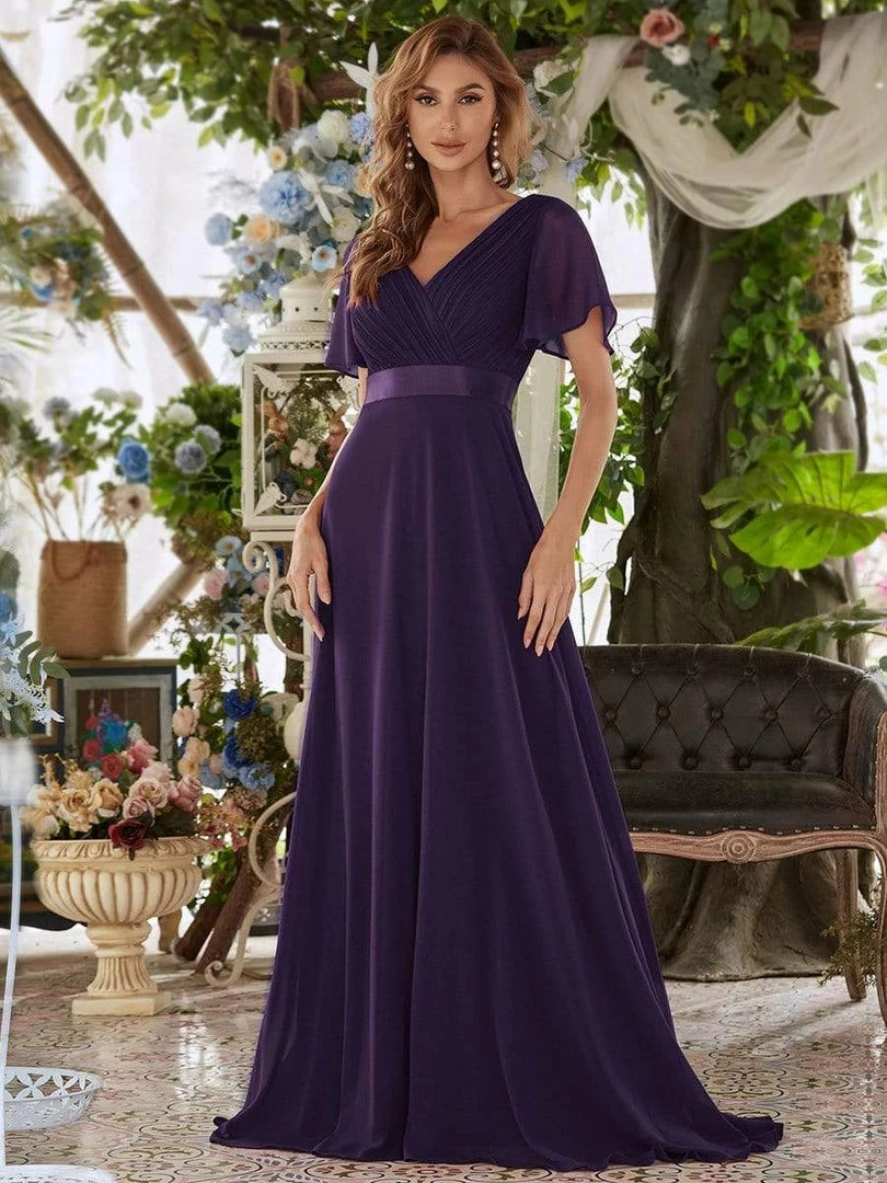 Ever-Pretty US Flutter Sleeves Empire Waist Long Chiffon Evening Dress SHOP BY OCCASION 9 Ever-Pretty US Flutter Sleeves Empire Waist Long Chiffon Evening Dress SHOP BY OCCASION