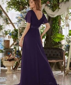 Ever-Pretty US Flutter Sleeves Empire Waist Long Chiffon Evening Dress SHOP BY OCCASION 64 Ever-Pretty US Flutter Sleeves Empire Waist Long Chiffon Evening Dress SHOP BY OCCASION