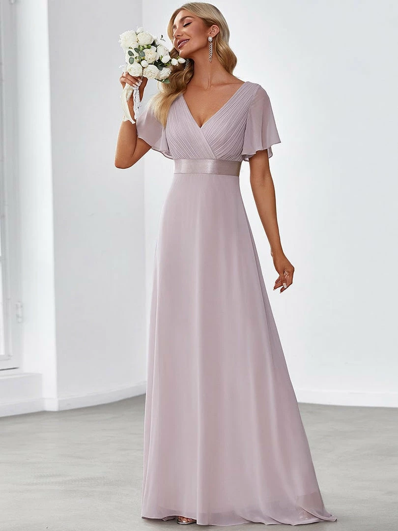 Ever-Pretty US Flutter Sleeves Empire Waist Long Chiffon Evening Dress SHOP BY OCCASION 51 Ever-Pretty US Flutter Sleeves Empire Waist Long Chiffon Evening Dress SHOP BY OCCASION