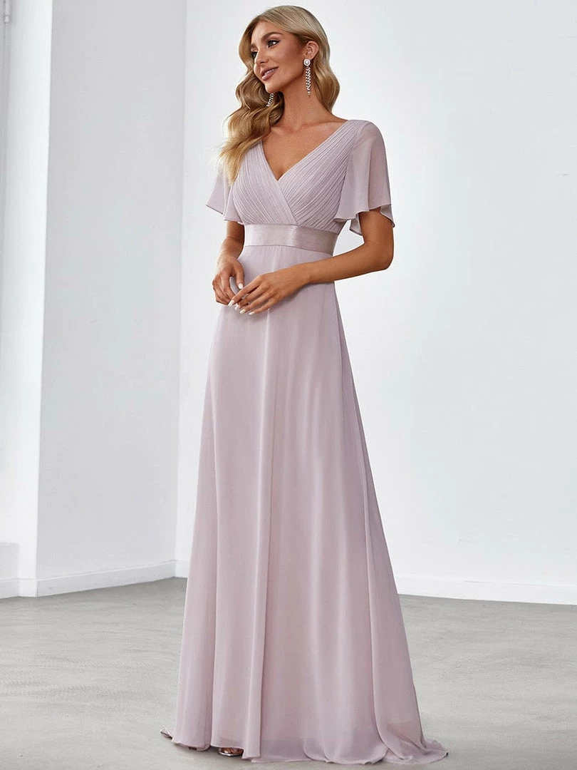 Ever-Pretty US Flutter Sleeves Empire Waist Long Chiffon Evening Dress SHOP BY OCCASION 52 Ever-Pretty US Flutter Sleeves Empire Waist Long Chiffon Evening Dress SHOP BY OCCASION