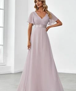 Ever-Pretty US Flutter Sleeves Empire Waist Long Chiffon Evening Dress SHOP BY OCCASION 102 Ever-Pretty US Flutter Sleeves Empire Waist Long Chiffon Evening Dress SHOP BY OCCASION