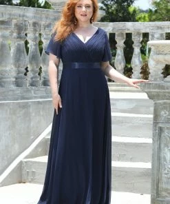 Ever-Pretty US White Dresses Custom Size Flutter Sleeves Chiffon Empire Waist Bridesmaid Dress 102 Ever-Pretty US White Dresses Custom Size Flutter Sleeves Chiffon Empire Waist Bridesmaid Dress