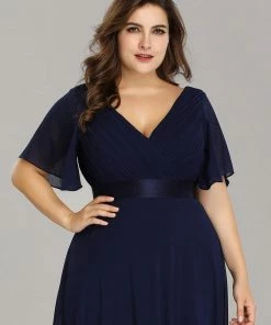 Ever-Pretty US White Dresses Custom Size Flutter Sleeves Chiffon Empire Waist Bridesmaid Dress 103 Ever-Pretty US White Dresses Custom Size Flutter Sleeves Chiffon Empire Waist Bridesmaid Dress