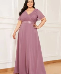 Ever-Pretty US White Dresses Custom Size Flutter Sleeves Chiffon Empire Waist Bridesmaid Dress 94 Ever-Pretty US White Dresses Custom Size Flutter Sleeves Chiffon Empire Waist Bridesmaid Dress