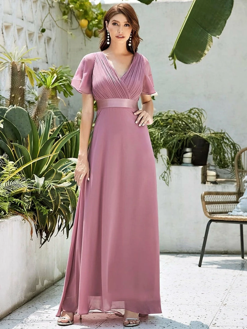 Ever-Pretty US Long Empire Waist Evening Dress With Short Flutter Sleeves Evening Dresses & Gowns 9 Ever-Pretty US Long Empire Waist Evening Dress With Short Flutter Sleeves Evening Dresses & Gowns
