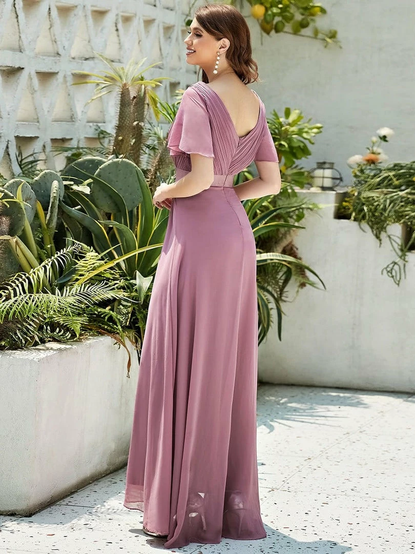 Ever-Pretty US Long Empire Waist Evening Dress With Short Flutter Sleeves Evening Dresses & Gowns 10 Ever-Pretty US Long Empire Waist Evening Dress With Short Flutter Sleeves Evening Dresses & Gowns