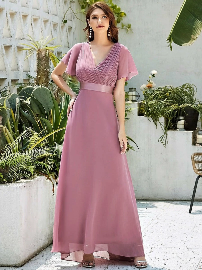 Ever-Pretty US Long Empire Waist Evening Dress With Short Flutter Sleeves Evening Dresses & Gowns 13 Ever-Pretty US Long Empire Waist Evening Dress With Short Flutter Sleeves Evening Dresses & Gowns
