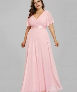 Ever-Pretty US White Dresses Custom Size Flutter Sleeves Chiffon Empire Waist Bridesmaid Dress 111 Ever-Pretty US White Dresses Custom Size Flutter Sleeves Chiffon Empire Waist Bridesmaid Dress