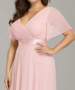 Ever-Pretty US White Dresses Custom Size Flutter Sleeves Chiffon Empire Waist Bridesmaid Dress 112 Ever-Pretty US White Dresses Custom Size Flutter Sleeves Chiffon Empire Waist Bridesmaid Dress