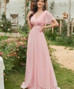 Ever-Pretty US Long Empire Waist Evening Dress With Short Flutter Sleeves Evening Dresses & Gowns 118 Ever-Pretty US Long Empire Waist Evening Dress With Short Flutter Sleeves Evening Dresses & Gowns