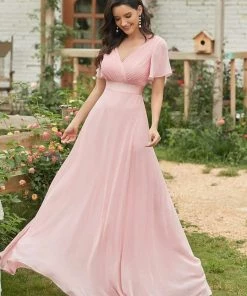 Ever-Pretty US Long Empire Waist Evening Dress With Short Flutter Sleeves Evening Dresses & Gowns 122 Ever-Pretty US Long Empire Waist Evening Dress With Short Flutter Sleeves Evening Dresses & Gowns