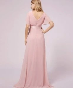 Ever-Pretty US Empire Bodice Pleated Maxi Bump Friendly Dress With Sleeves SHOP BY OCCASION