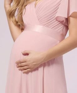 Ever-Pretty US Empire Bodice Pleated Maxi Bump Friendly Dress With Sleeves SHOP BY OCCASION