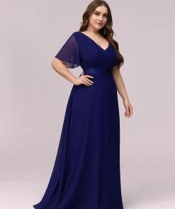 Ever-Pretty US Plus Size Simple Empire Waist Flutter Sleeve Evening Dress SHOP BY OCCASION