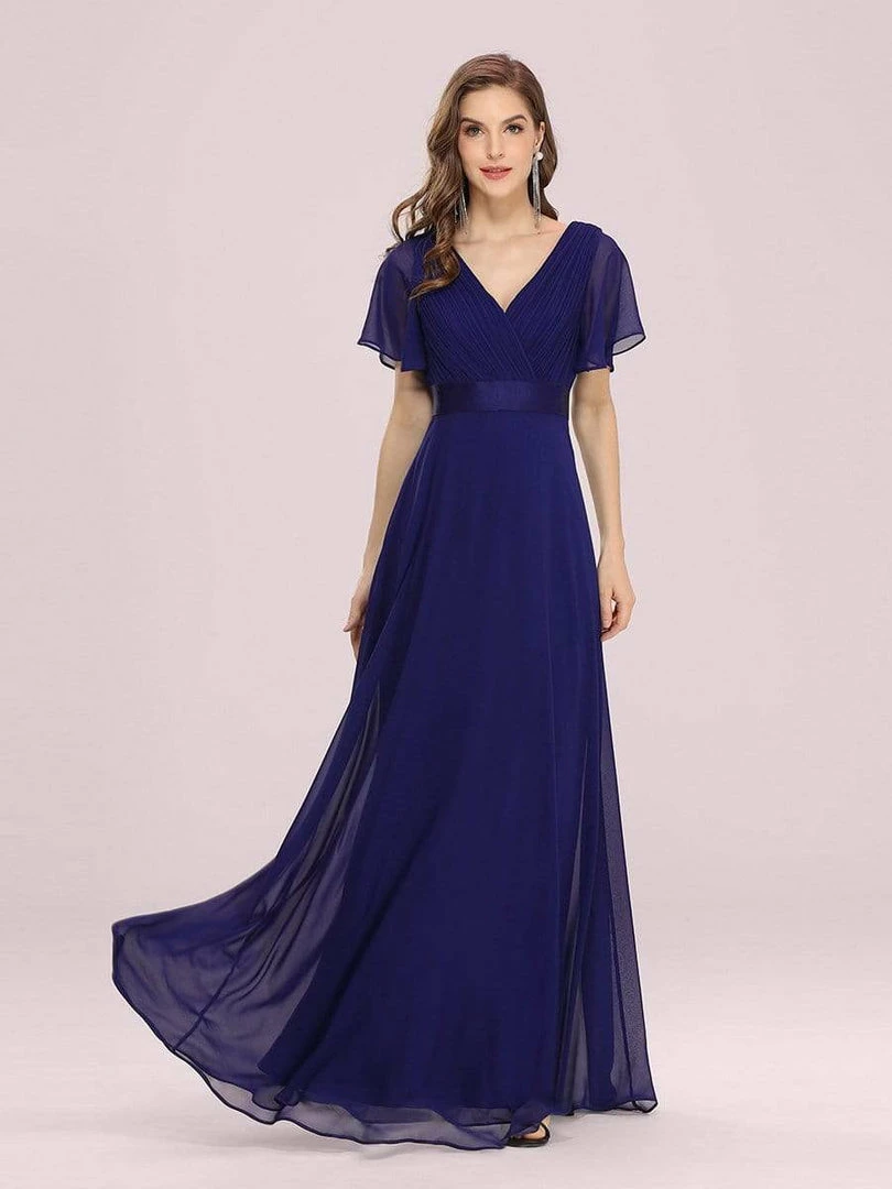 Ever-Pretty US Long Empire Waist Evening Dress With Short Flutter Sleeves Evening Dresses & Gowns 48 Ever-Pretty US Long Empire Waist Evening Dress With Short Flutter Sleeves Evening Dresses & Gowns