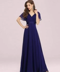 Ever-Pretty US Long Empire Waist Evening Dress With Short Flutter Sleeves Evening Dresses & Gowns 114 Ever-Pretty US Long Empire Waist Evening Dress With Short Flutter Sleeves Evening Dresses & Gowns