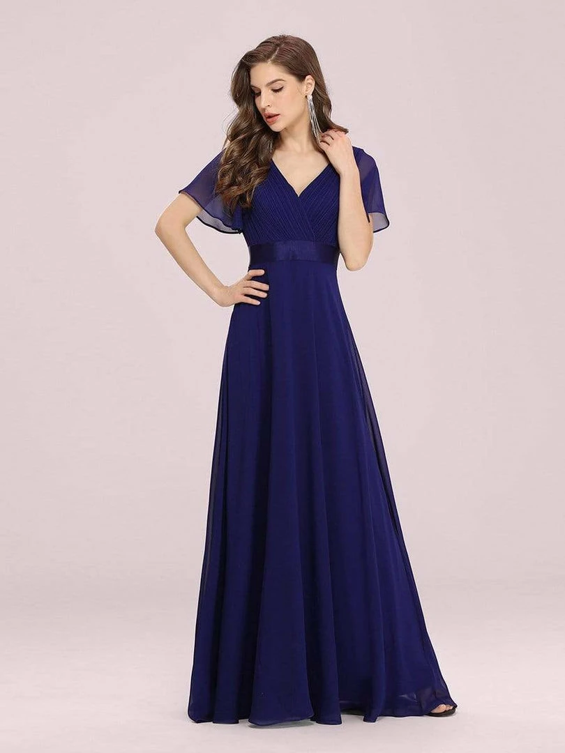 Ever-Pretty US Long Empire Waist Evening Dress With Short Flutter Sleeves Evening Dresses & Gowns 52 Ever-Pretty US Long Empire Waist Evening Dress With Short Flutter Sleeves Evening Dresses & Gowns