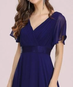Ever-Pretty US Long Empire Waist Evening Dress With Short Flutter Sleeves Evening Dresses & Gowns 113 Ever-Pretty US Long Empire Waist Evening Dress With Short Flutter Sleeves Evening Dresses & Gowns