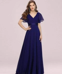 Ever-Pretty US Long Empire Waist Evening Dress With Short Flutter Sleeves Evening Dresses & Gowns 112 Ever-Pretty US Long Empire Waist Evening Dress With Short Flutter Sleeves Evening Dresses & Gowns