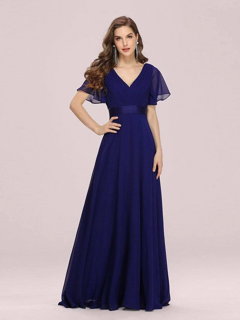 Ever-Pretty US Long Empire Waist Evening Dress With Short Flutter Sleeves Evening Dresses & Gowns 50 Ever-Pretty US Long Empire Waist Evening Dress With Short Flutter Sleeves Evening Dresses & Gowns