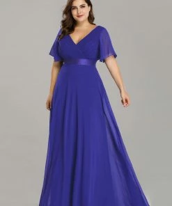 Ever-Pretty US White Dresses Custom Size Flutter Sleeves Chiffon Empire Waist Bridesmaid Dress 128 Ever-Pretty US White Dresses Custom Size Flutter Sleeves Chiffon Empire Waist Bridesmaid Dress