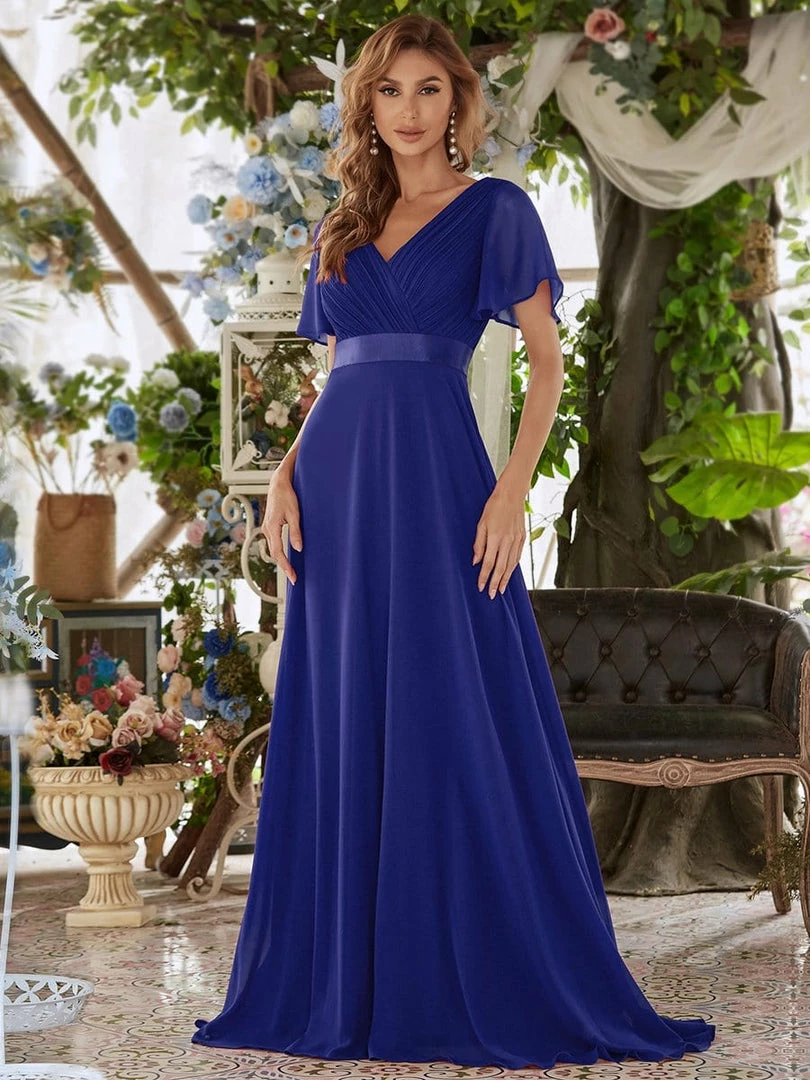 Ever-Pretty US Long Empire Waist Evening Dress With Short Flutter Sleeves Evening Dresses & Gowns 34 Ever-Pretty US Long Empire Waist Evening Dress With Short Flutter Sleeves Evening Dresses & Gowns