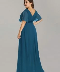 Ever-Pretty US Long Empire Waist Evening Dress With Short Flutter Sleeves Evening Dresses & Gowns 86 Ever-Pretty US Long Empire Waist Evening Dress With Short Flutter Sleeves Evening Dresses & Gowns