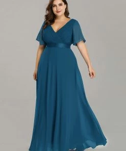 Ever-Pretty US Long Empire Waist Evening Dress With Short Flutter Sleeves Evening Dresses & Gowns 85 Ever-Pretty US Long Empire Waist Evening Dress With Short Flutter Sleeves Evening Dresses & Gowns