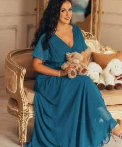 Ever-Pretty US Flutter Sleeves Empire Waist Long Chiffon Evening Dress SHOP BY OCCASION 82 Ever-Pretty US Flutter Sleeves Empire Waist Long Chiffon Evening Dress SHOP BY OCCASION