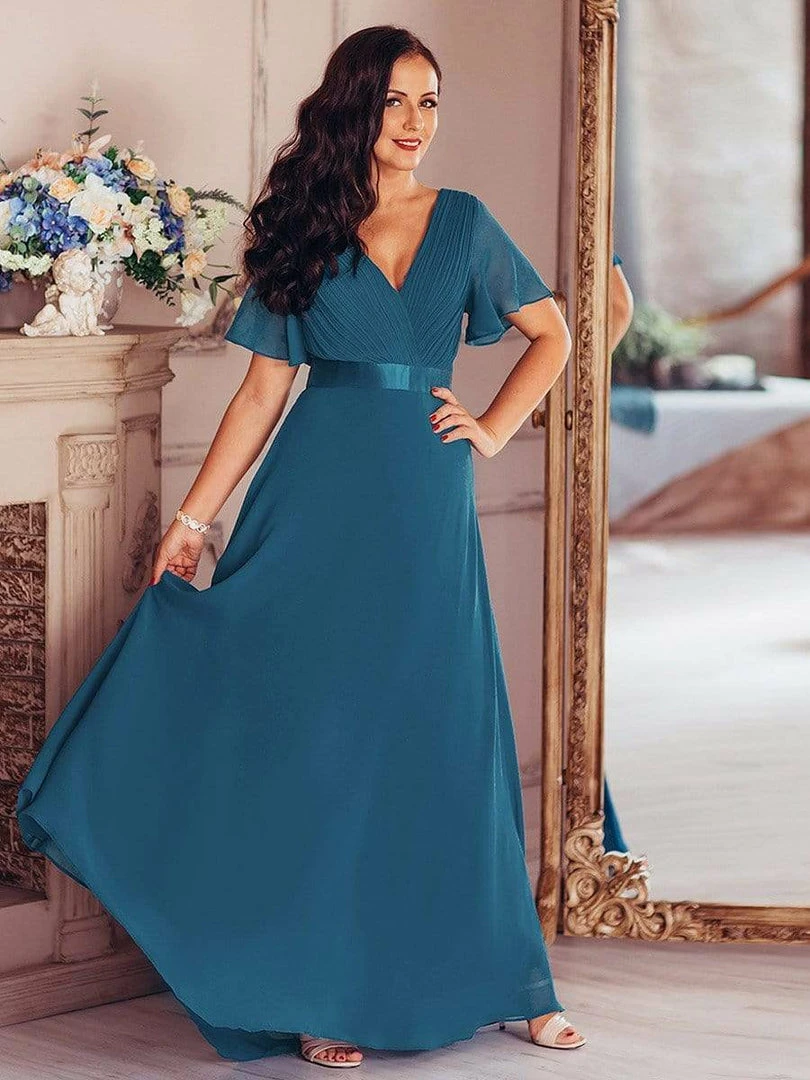 Ever-Pretty US Flutter Sleeves Empire Waist Long Chiffon Evening Dress SHOP BY OCCASION 25 Ever-Pretty US Flutter Sleeves Empire Waist Long Chiffon Evening Dress SHOP BY OCCASION