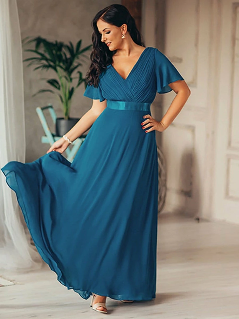 Ever-Pretty US Long Empire Waist Evening Dress With Short Flutter Sleeves Evening Dresses & Gowns 21 Ever-Pretty US Long Empire Waist Evening Dress With Short Flutter Sleeves Evening Dresses & Gowns