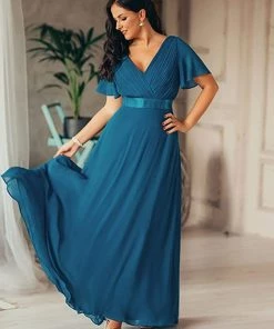 Ever-Pretty US Flutter Sleeves Empire Waist Long Chiffon Evening Dress SHOP BY OCCASION 81 Ever-Pretty US Flutter Sleeves Empire Waist Long Chiffon Evening Dress SHOP BY OCCASION