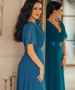 Ever-Pretty US Flutter Sleeves Empire Waist Long Chiffon Evening Dress SHOP BY OCCASION 80 Ever-Pretty US Flutter Sleeves Empire Waist Long Chiffon Evening Dress SHOP BY OCCASION