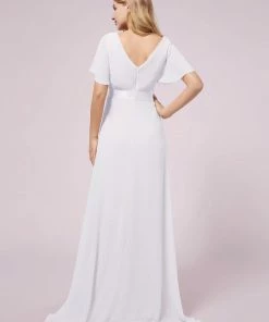 Ever-Pretty US Empire Bodice Pleated Maxi Bump Friendly Dress With Sleeves SHOP BY OCCASION